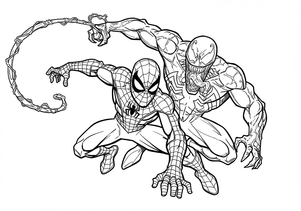 Spider man in an Epic Fight with Venom