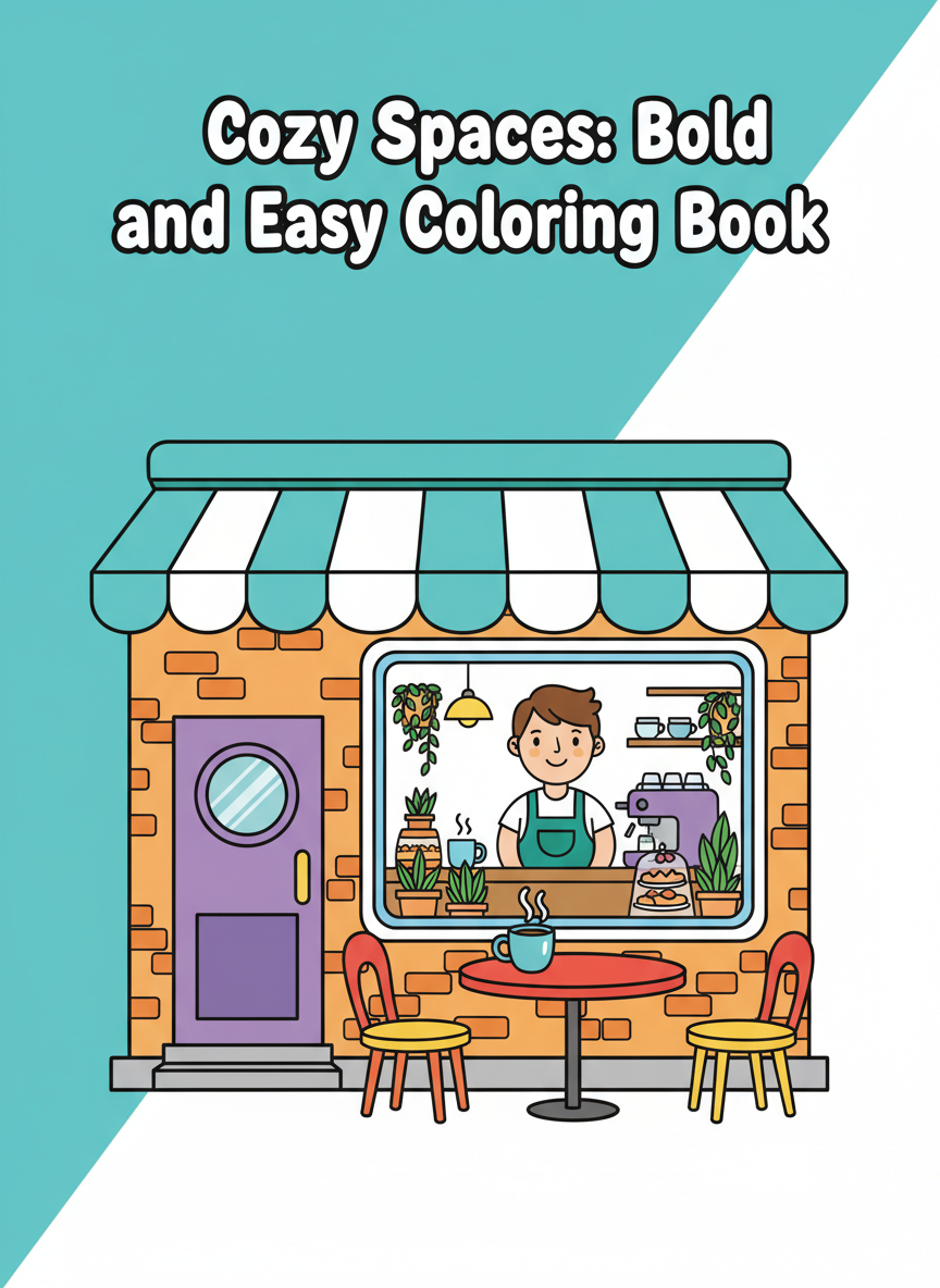Cover of Cozy Spaces: Bold and Easy Coloring Book