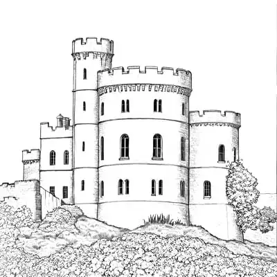 Castle coloring page