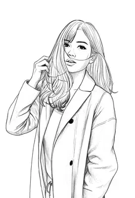 Woman coloring page