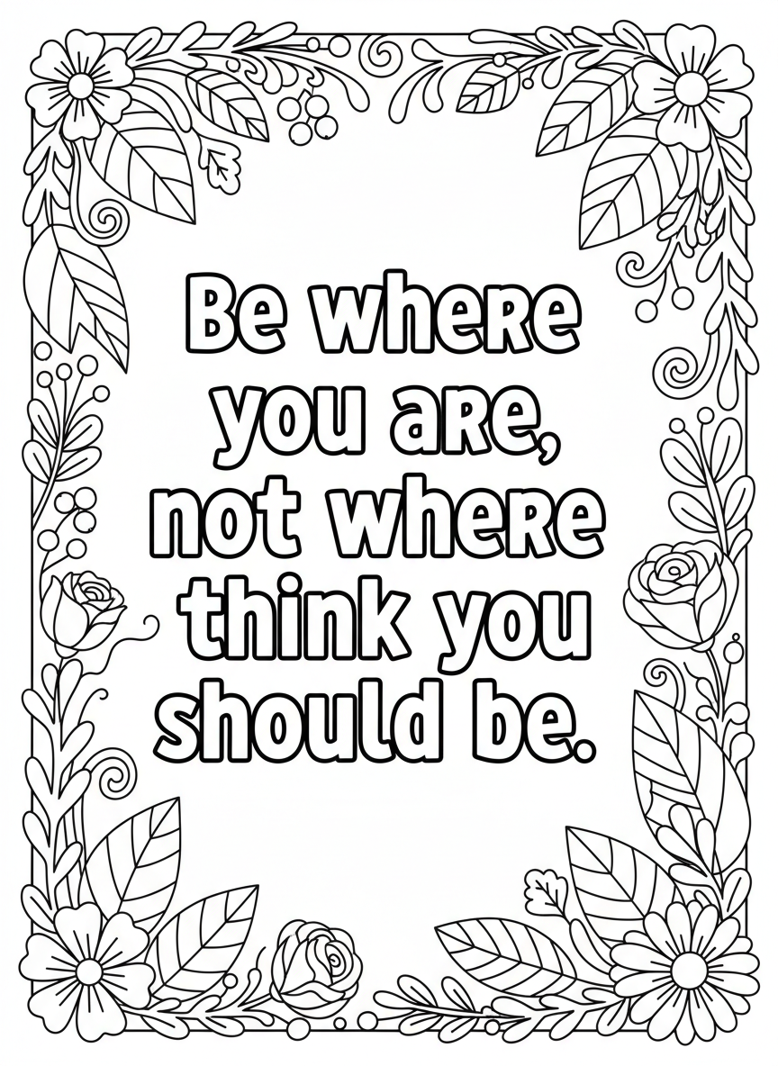 Be where you are, not where you think you shoul...
