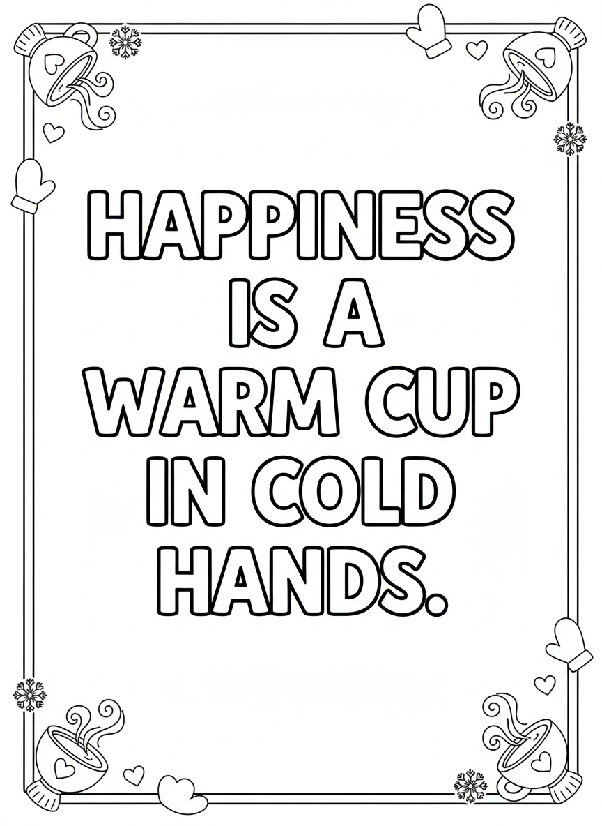 Happiness is a warm cup in cold hands
