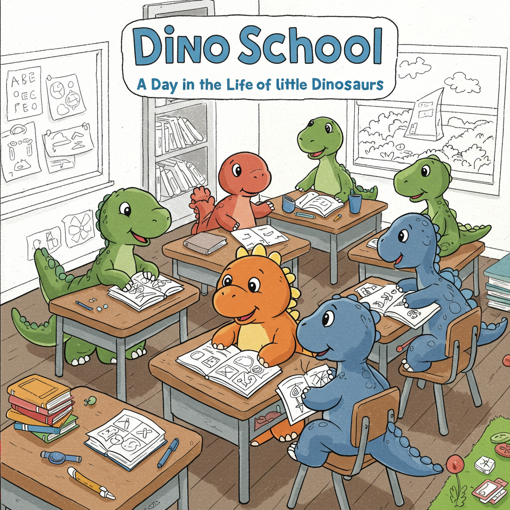 Cover of Dino School: A Day in the Life of Little Dinosaurs